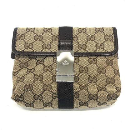 Gucci Waist Bag 131236 Gg Canvas Beige X Brown Gg Sling Bag Waist Pouch Unisex(Unisex)