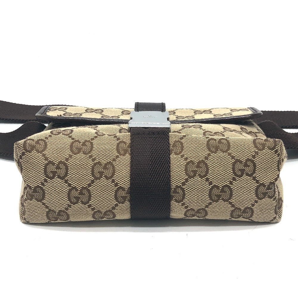 Gucci Waist Bag 131236 Gg Canvas Beige X Brown Gg Sling Bag Waist Pouch Unisex(Unisex)