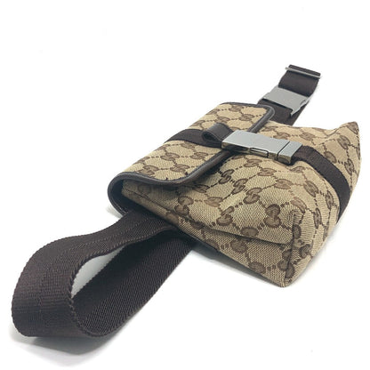 Gucci Waist Bag 131236 Gg Canvas Beige X Brown Gg Sling Bag Waist Pouch Unisex(Unisex)