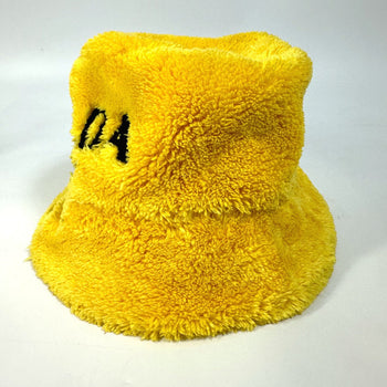 Prada Hat 1Hc137 Cotton Yellow Terry Cloth Logo Unisex(Unisex) M/58Cm