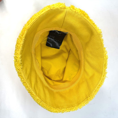 Prada Hat 1Hc137 Cotton Yellow Terry Cloth Logo Unisex(Unisex) M/58Cm
