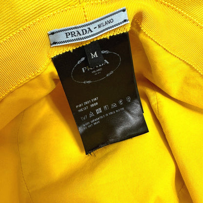 Prada Hat 1Hc137 Cotton Yellow Terry Cloth Logo Unisex(Unisex) M/58Cm