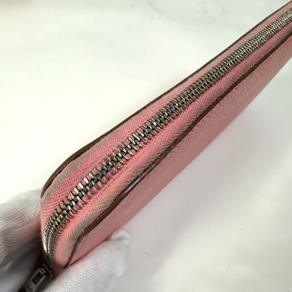 Hermes Long Wallet Purse Epsom Pink Azap Long Silk In Women