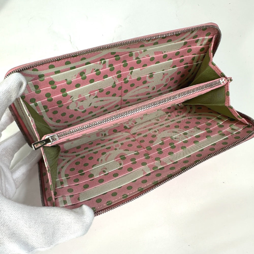 Hermes Long Wallet Purse Epsom Pink Azap Long Silk In Women