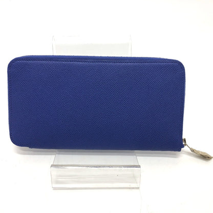Hermes Long Wallet Purse Epsom Blue Type Azap Long Silk In Women