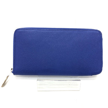 Hermes Long Wallet Purse Epsom Blue Type Azap Long Silk In Women