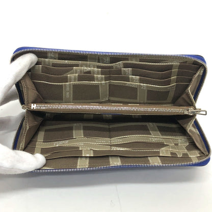 Hermes Long Wallet Purse Epsom Blue Type Azap Long Silk In Women