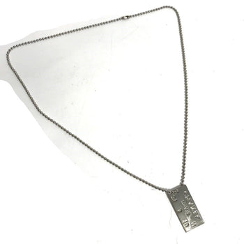Chanel Necklace Metal Silver Cc Coco Mark Plate Women