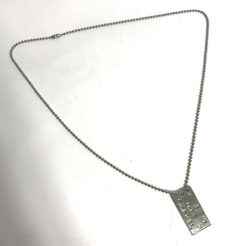 Chanel Necklace Metal Silver Cc Coco Mark Plate Women