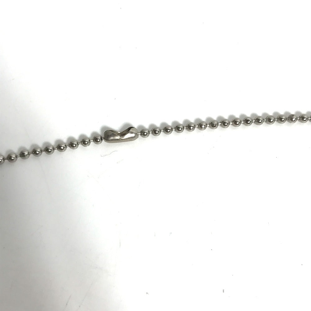 Chanel Necklace Metal Silver Cc Coco Mark Plate Women