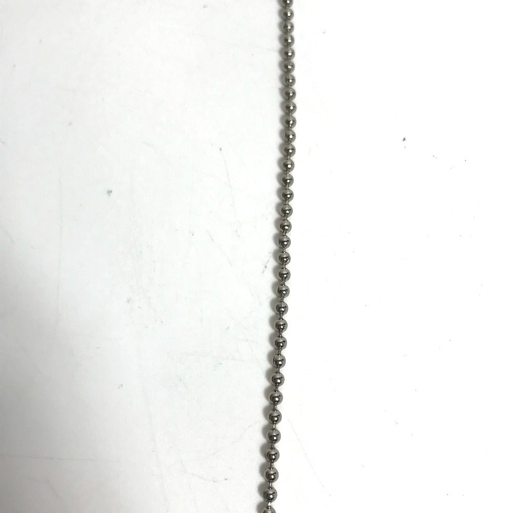 Chanel Necklace Metal Silver Cc Coco Mark Plate Women