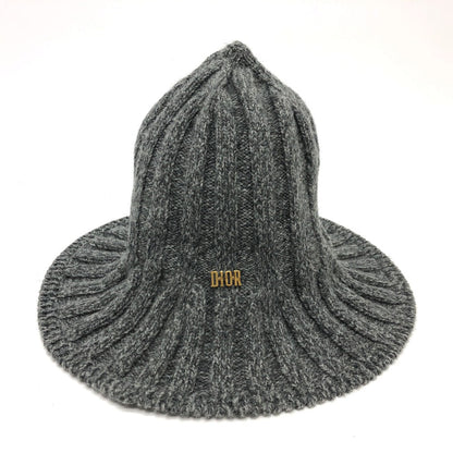 Dior Hat Wool Gray Logo Tulip Women