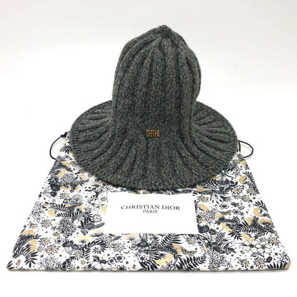 Dior Hat Wool Gray Logo Tulip Women