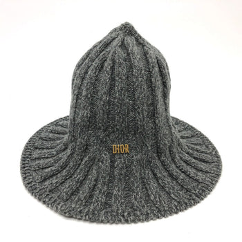 Dior Hat Wool Gray Logo Tulip Women
