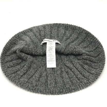 Dior Hat Wool Gray Logo Tulip Women