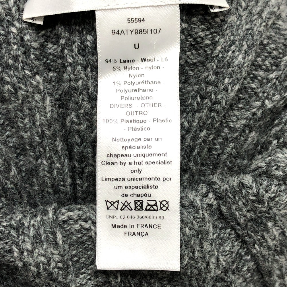 Dior Hat Wool Gray Logo Tulip Women