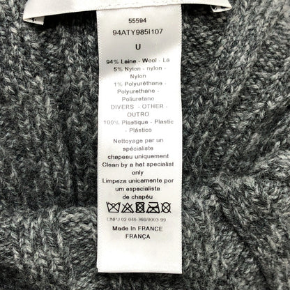Dior Hat Wool Gray Logo Tulip Women
