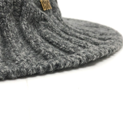 Dior Hat Wool Gray Logo Tulip Women
