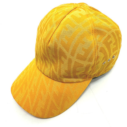 Fendi Cap Fxq768 Canvas Yellow Zucca Baseball Cap