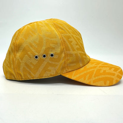 Fendi Cap Fxq768 Canvas Yellow Zucca Baseball Cap