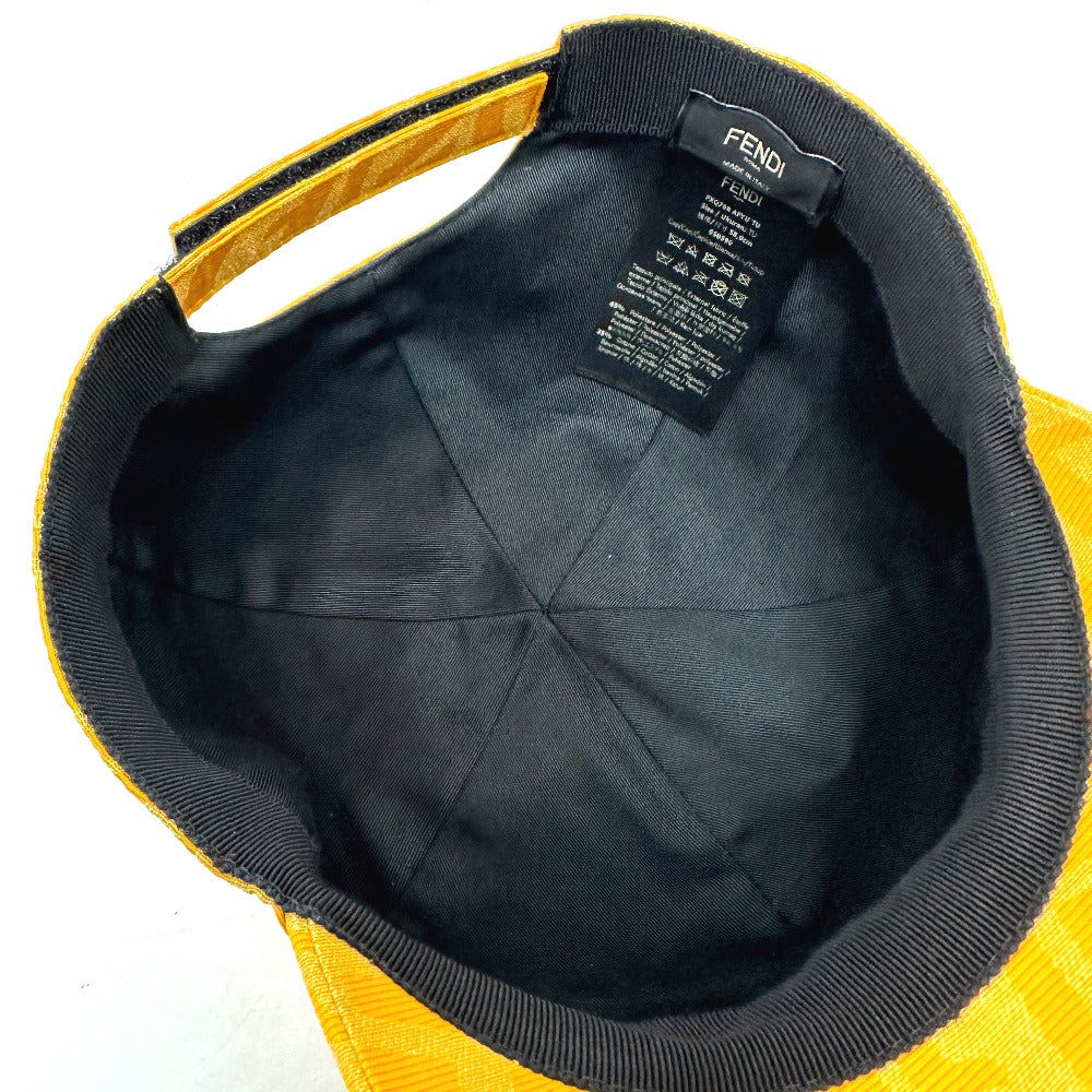 Fendi Cap Fxq768 Canvas Yellow Zucca Baseball Cap
