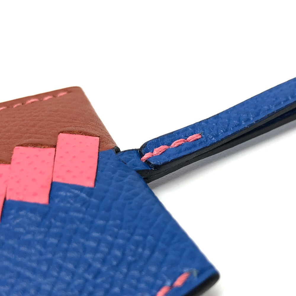 Hermes Key Ring Epsom Blue Cle Grand Tresage Women