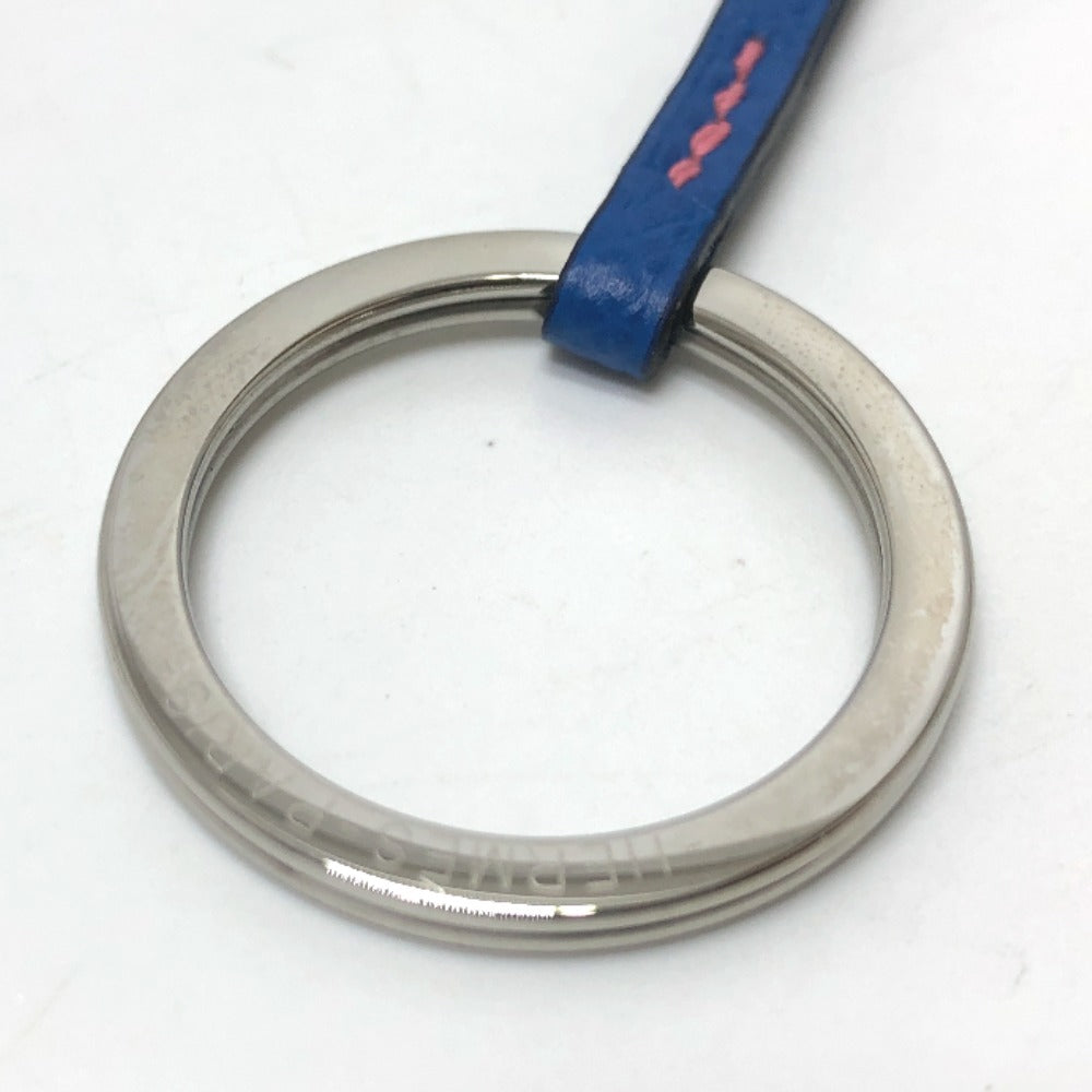 Hermes Key Ring Epsom Blue Cle Grand Tresage Women