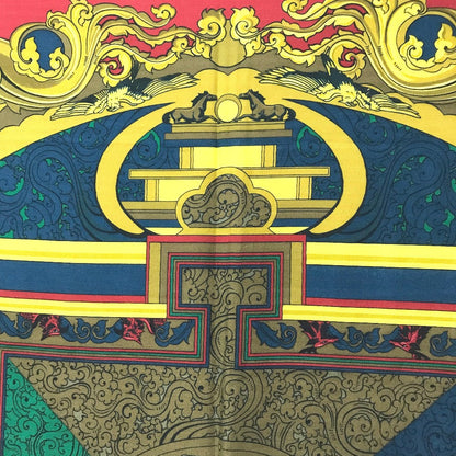 Hermes Scarf Silk, Cashmere Multicolor Animaux Solaires Animals Of The Sun Calegean 140 Women
