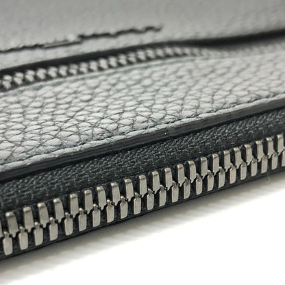 Salvatore Ferragamo Clutch Bag Leather Black Logo Mens