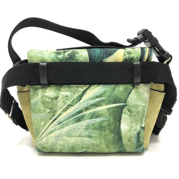 Valentino Garavani Shoulder Bag Canvas Green Dragon Motif Women