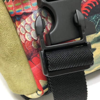 Valentino Garavani Shoulder Bag Canvas Green Dragon Motif Women