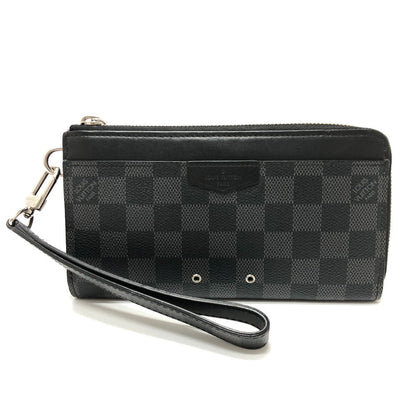 Louis Vuitton Long Wallet Purse N60379 Damier Grafitto Canvas Black Damier Grafitte Zippy Dragonne
