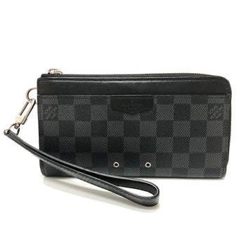 Louis Vuitton Long Wallet Purse N60379 Damier Grafitto Canvas Black Damier Grafitte Zippy Dragonne