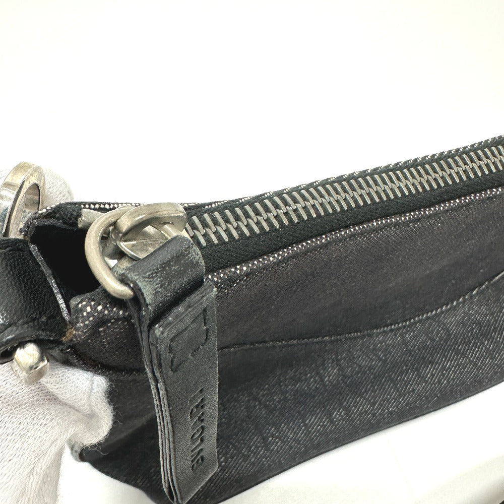Bvlgari Handbag Canvas / Leather Navy Type Logo Mania Women