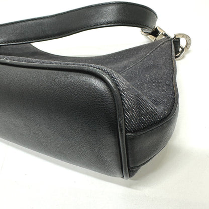 Bvlgari Handbag Canvas / Leather Navy Type Logo Mania Women