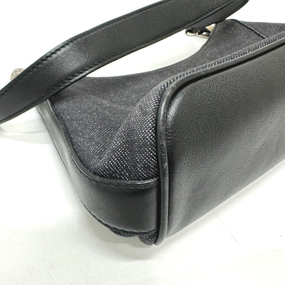 Bvlgari Handbag Canvas / Leather Navy Type Logo Mania Women