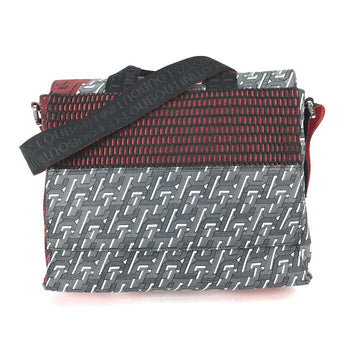 Christian Louboutin Shoulder Bag 1205006 Nylon Black / Red All-Over Pattern Crossbody Ruby Click