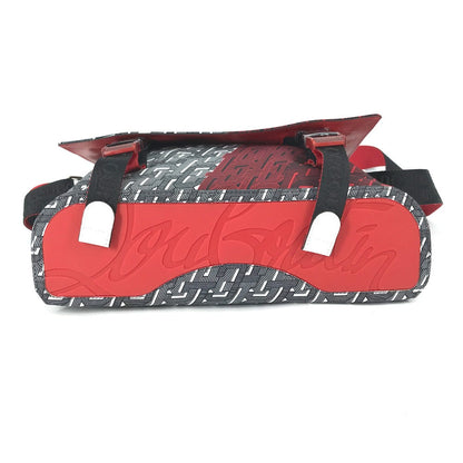 Christian Louboutin Shoulder Bag 1205006 Nylon Black / Red All-Over Pattern Crossbody Ruby Click
