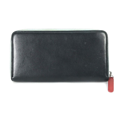 Chanel Long Wallet Purse Leather Black Airline Triple Coco Long Wallet Women