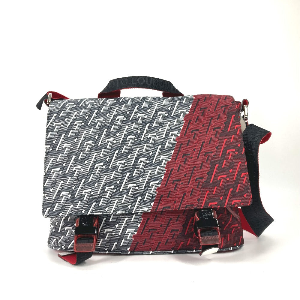 Christian Louboutin Shoulder Bag 1205006 Nylon / Leather Red Overall Handle Rubiclick Messenger Bag