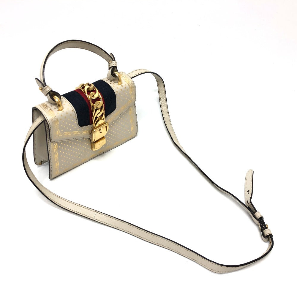 Gucci Shoulder Bag 470270 Leather White Silvi Women