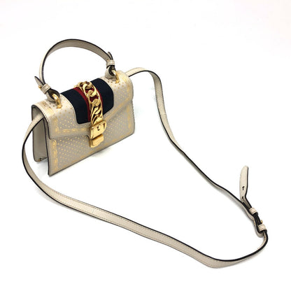 Gucci Shoulder Bag 470270 Leather White Silvi Women