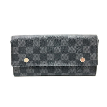 Louis Vuitton Long Wallet Purse N63084 Damier Grafitto Canvas Black Damier Grafitte Portefeuille