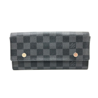 Louis Vuitton Long Wallet Purse N63084 Damier Grafitto Canvas Black Damier Grafitte Portefeuille