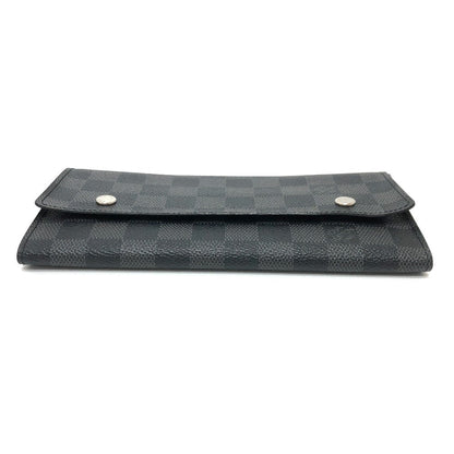 Louis Vuitton Long Wallet Purse N63084 Damier Grafitto Canvas Black Damier Grafitte Portefeuille