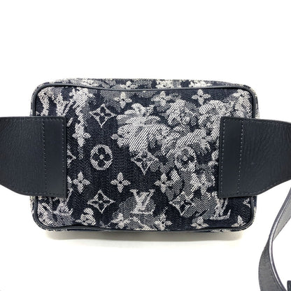 Louis Vuitton Sling Bag M57281 Canvas Navy Monogram Tapestry Bum Back Mens