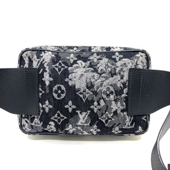 Louis Vuitton Sling Bag M57281 Canvas Navy Monogram Tapestry Bum Back Mens