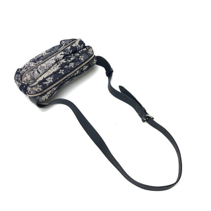 Louis Vuitton Sling Bag M57281 Canvas Navy Monogram Tapestry Bum Back Mens