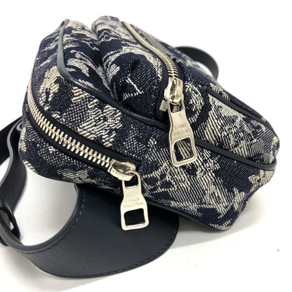 Louis Vuitton Sling Bag M57281 Canvas Navy Monogram Tapestry Bum Back Mens