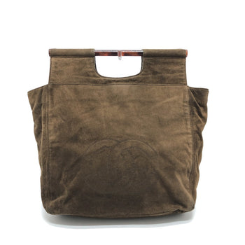 Chanel Tote Bag Suede Brown Cc Coco Mark Vintage Women